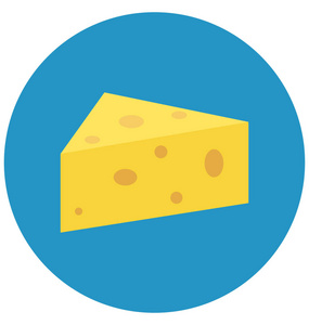 奶酪，奶酪切片隔离彩色矢量图标，可以很容易地修改或编辑。