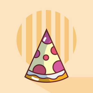 披萨美食卡通概念矢量图平面设计