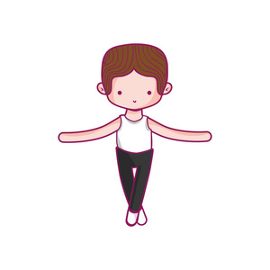 舞蹈男童芭蕾运动与健康主题隔离设计矢量插图