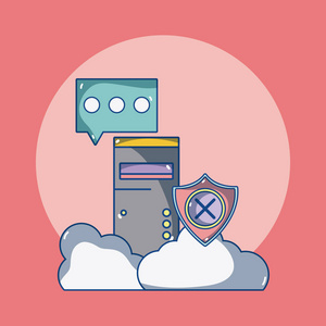 云计算卡通和元素矢量图平面设计照片