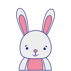 全彩色可爱快乐兔子野生动物矢量插图