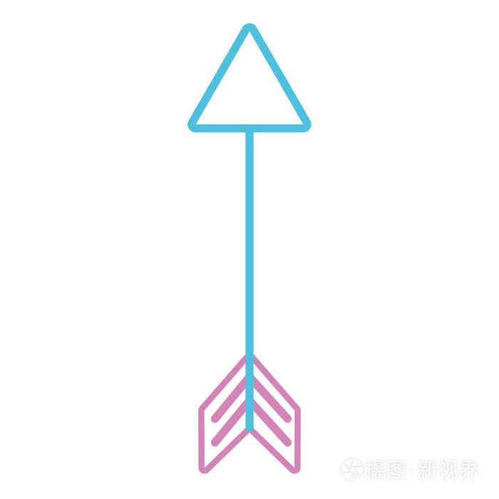 色线箭头元素指针设计艺术矢量插图