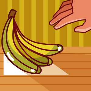 香蕉美味食品卡通概念矢量图平面设计