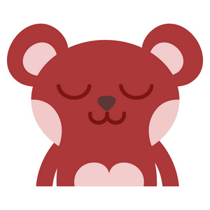 彩色睡熊可爱野生动物插图