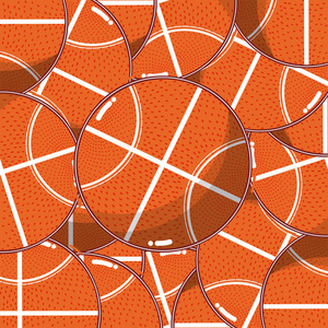 篮球运动球图案背景矢量图平面设计