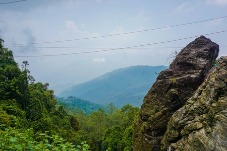 印度喜马拉雅山脉和山脉的全景。 印度大吉岭