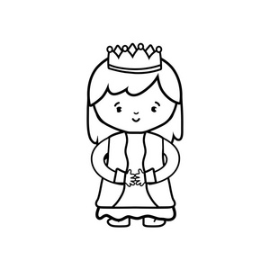 皇家公主与帝国主题孤立设计矢量插图