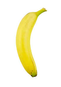 白色背景下分离的成熟黄色香蕉