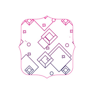 彩色线条与几何风格图形背景矢量插图