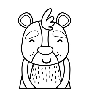 可爱快乐熊野生动物矢量插图