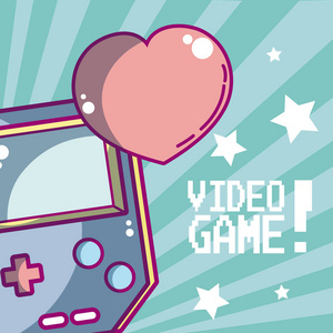 便携式游戏机卡通概念矢量图平面设计照片