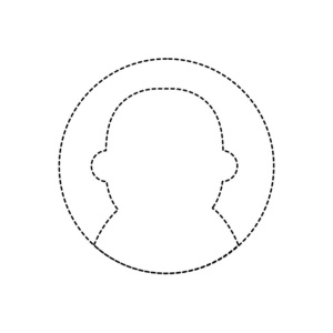 虚线形状化身用户社会轮廓人矢量插图照片