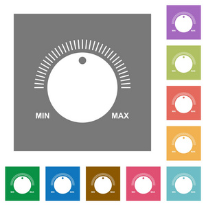 音量控制与标题平面图标简单的颜色方形背景