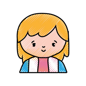 小女孩童年和小人物主题孤立设计矢量插图