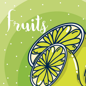 柠檬水果五颜六色的背景矢量插图图形设计