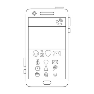 在线智能手机技术聊天表情设计矢量插图