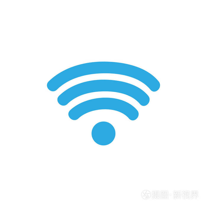 彩色无线网络符号数字互联网连接矢量插图