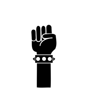 等高线手与手镯,反对手势符号矢量插图照片