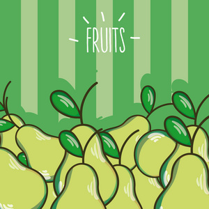 水果卡通矢量插图平面设计图片