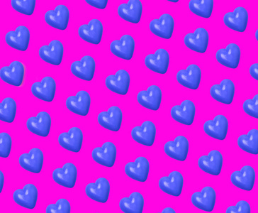 紫色背景上的蓝色心脏图案