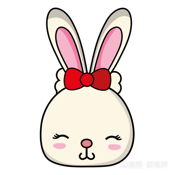 害羞兔头野生动物插图