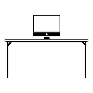 等高线木桌物体与计算机技术矢量插图