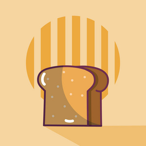 面包片美味食品卡通概念矢量图平面图