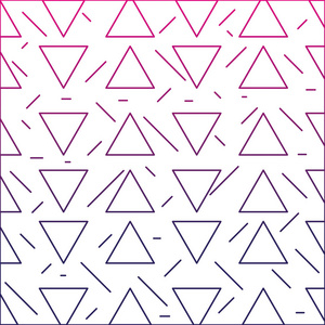 彩色线图形三角形模边样式背景矢量插图