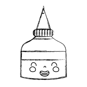 图卡瓦伊可爱的微笑胶瓶矢量图