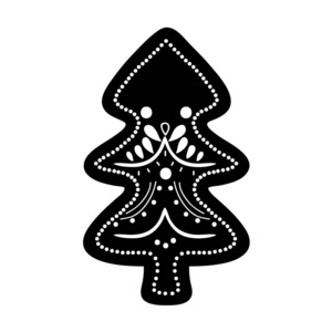 彩色松树圣诞装饰插图