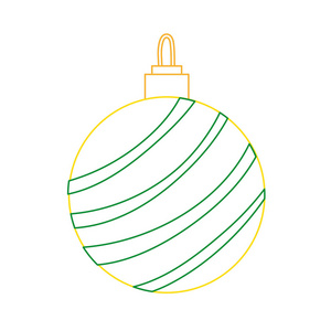 彩线圈球圣诞快乐装饰矢量插图