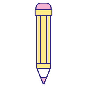 线色铅笔对象学校教育设计插图