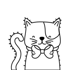 卡通猫动物宠物与小猫主题隔离设计矢量图