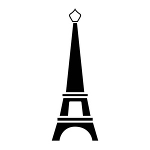 等高线埃菲尔铁塔巴黎旅程假期矢量插图