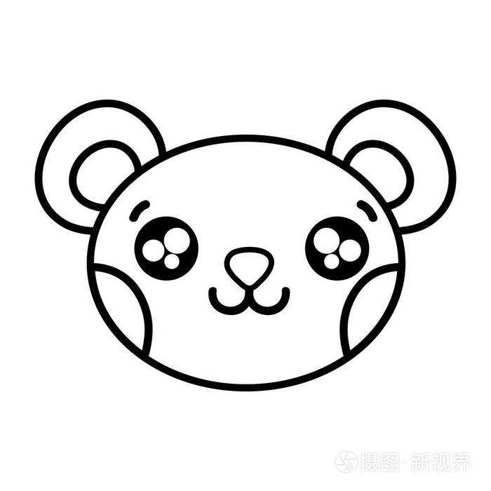 快乐熊头可爱动物矢量插图插画-正版商用图片18u0w3-摄图新视界