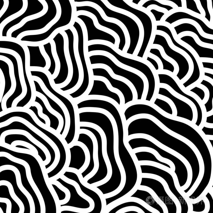 轮廓创意图形无缝背景装饰插图