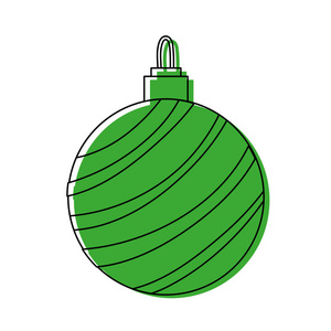 彩色圆球圣诞快乐装饰矢量插图