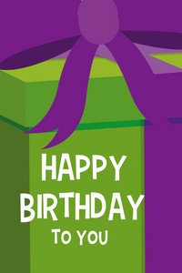 生日快乐礼品盒设计彩色矢量图平面设计