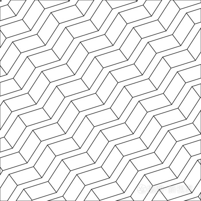 线条图案无缝形状背景设计矢量插图