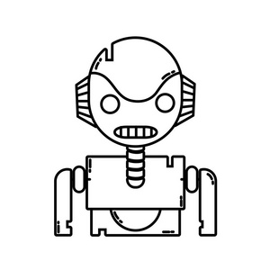 线式机器人人脸，技术胸部设计矢量图