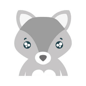 彩色嫩狐可爱野生动物插图