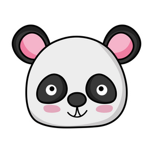 快乐熊猫头野生动物插图