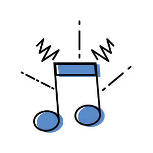 彩色音符符号,节奏,声音矢量插图插画