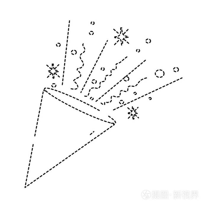虚线形状派对组合对象庆祝事件矢量插图插画-正版商用图片18u76t-摄图