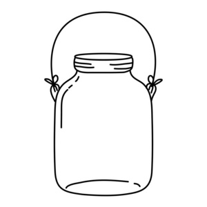 线中间梅森玻璃线手柄矢量插图照片