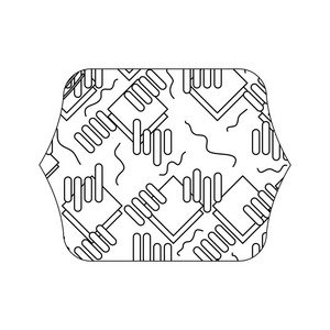 边缘四边形与孟菲斯抽象风格背景矢量插图