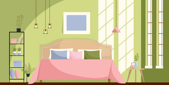 窗户的卧室,为年轻旅行者提供许多床居住的房间带许多大窗户和色沙发