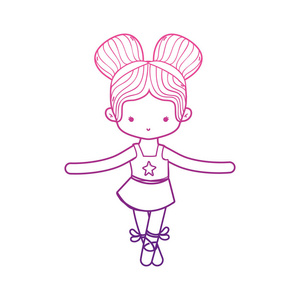 舞蹈女孩芭蕾运动与健康主题孤立设计矢量插图