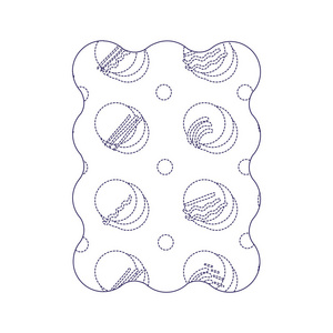 虚线形状矩形，几何孟菲斯风格背景矢量插图