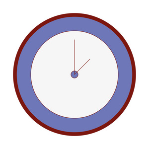线彩圆墙时钟时间物体矢量图